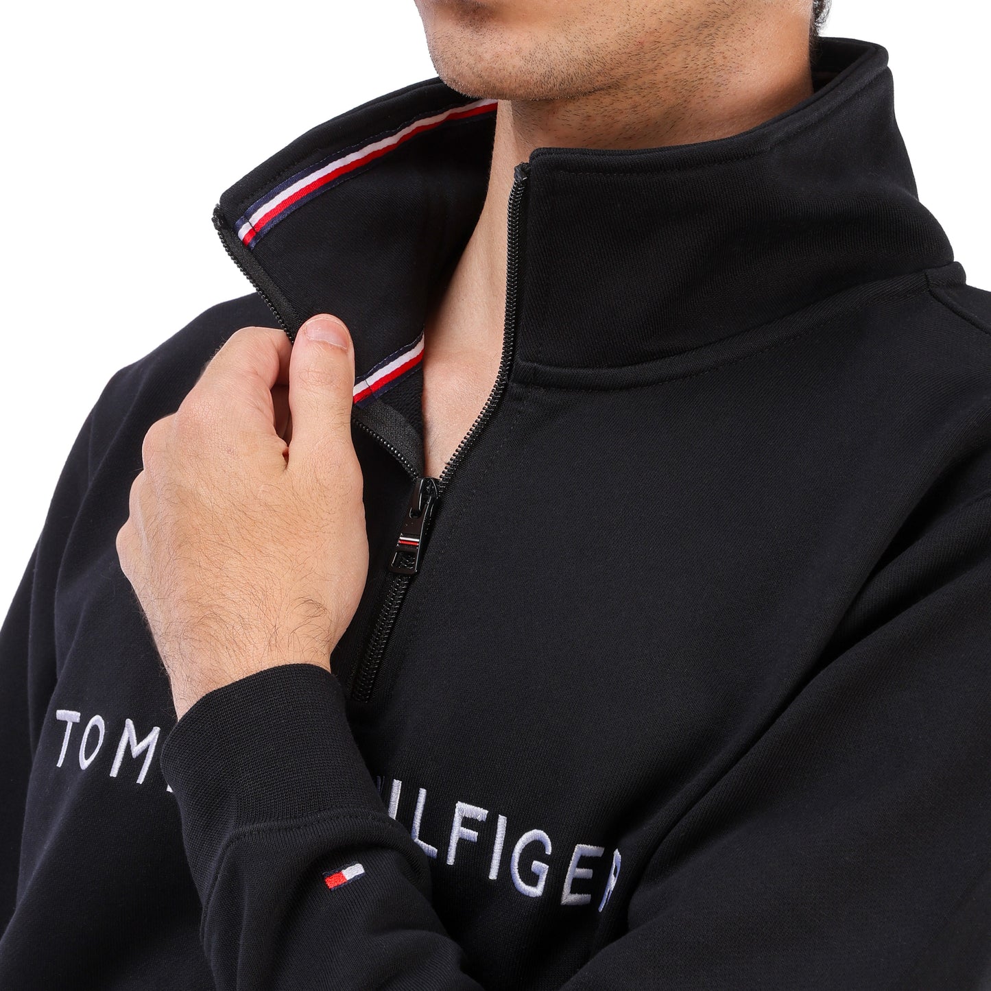 Tommy Hilfiger Black Half Zip Sweatshirt