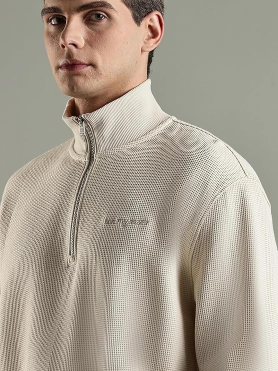 Tommy Jeans Waffle Knit Half-Zip Sweatshirt