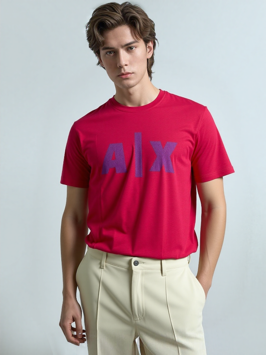 ARMANI EXCHANG  Crew-Neck T-Shirt with Rubber print Logo - slim fit