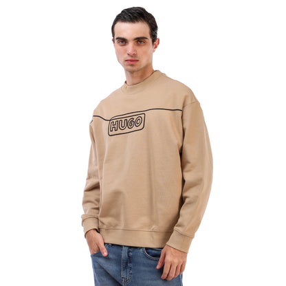 Hugo Blue Line Sweater With Contrast Logo