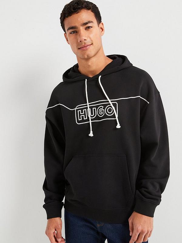 Hugo Blue Line Hoodie With Contrast Logo