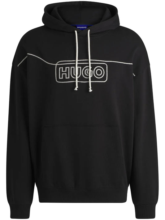 Hugo Blue Line Hoodie With Contrast Logo