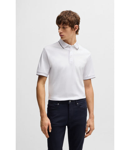PORSCHE X BOSS MERCERIZED-COTTON POLO SHIRT WITH LOGO DETAIL - Slim Fit