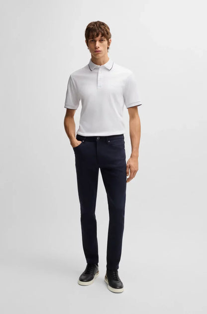 PORSCHE X BOSS MERCERIZED-COTTON POLO SHIRT WITH LOGO DETAIL - Slim Fit