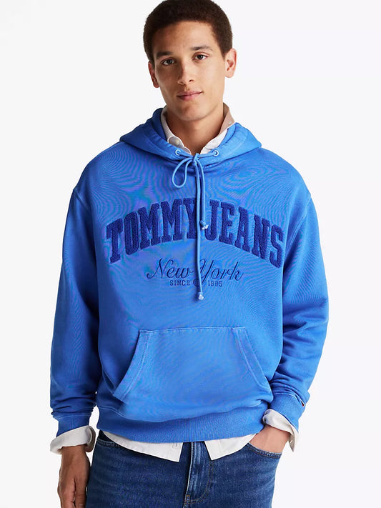 Tommy Jeans Washed Grey Hoodie - Embroidered Arch Logo
