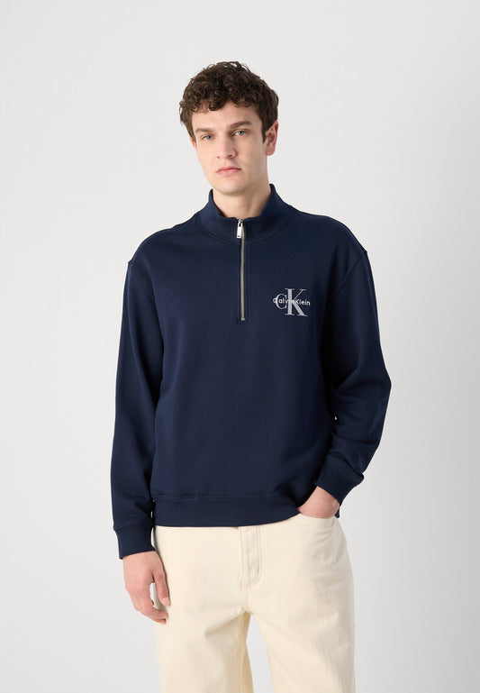 Calvin Klein Jeans Men's Monogram Quarter-Zip Sweatshirt