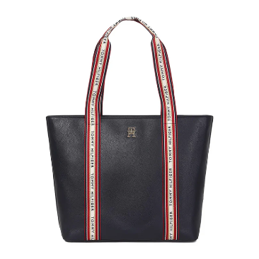 Tommy Hilfiger Essential Monogram Strap Tote Bag