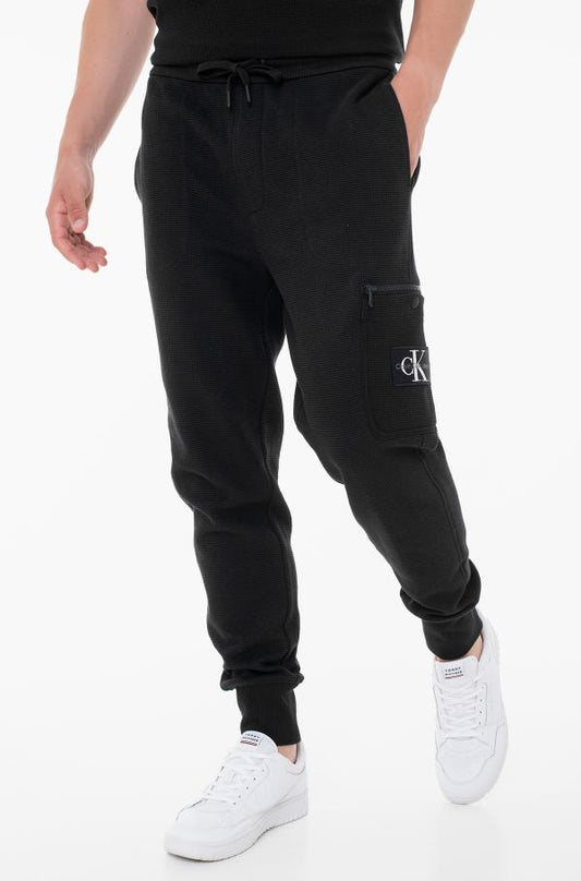 CalvinKlein Jeans Technical Waffle Cargo Sweatpants with Zip Pocket