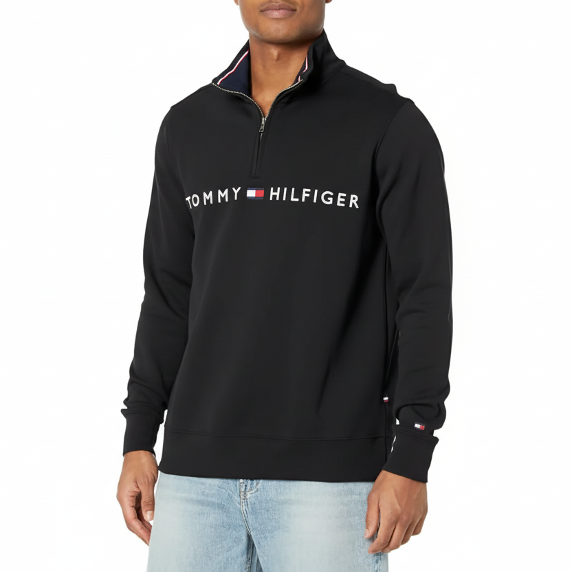 Tommy Hilfiger Black Half Zip Sweatshirt