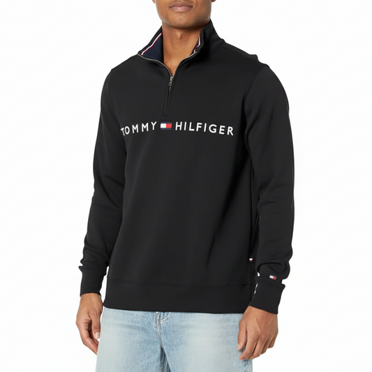 Tommy Hilfiger Black Half Zip Sweatshirt