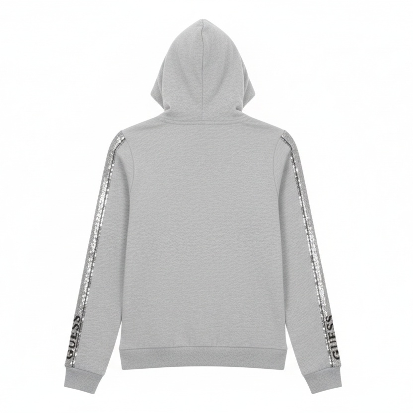 GUESS Women's Sequin Logo Zip-Up Hoodie