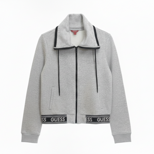 GUESS Women's Sequin Logo Zip-Up Hoodie