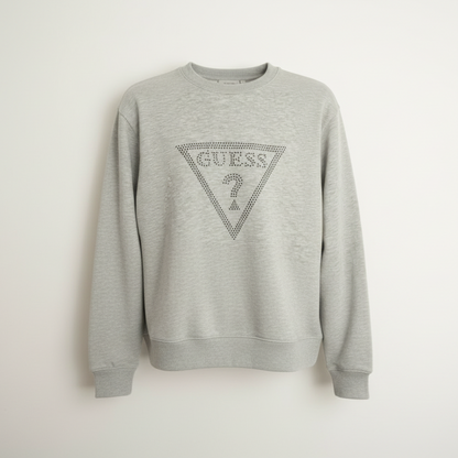 GUESS Women's Rhinestone Triangle Logo Sweatshirt