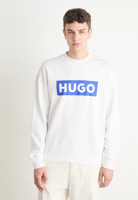Hugo Blue Line Sweater With Printed Logo